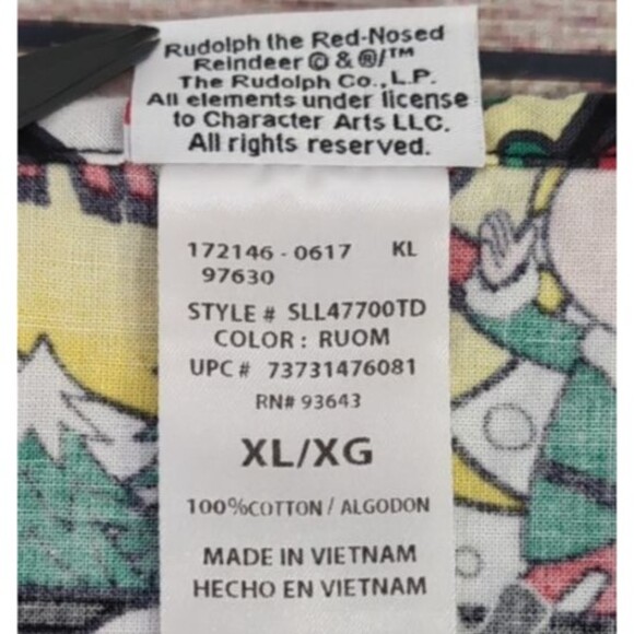 Women's Christmas Scrub Top Size XL Rudolph the Red-Nosed Reindeer Classic - Picture 4 of 16